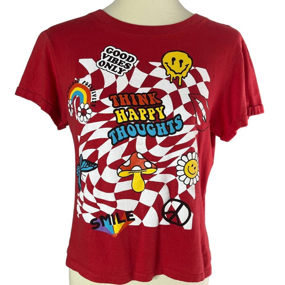 Girl's Good Vibes Only red T-shirt